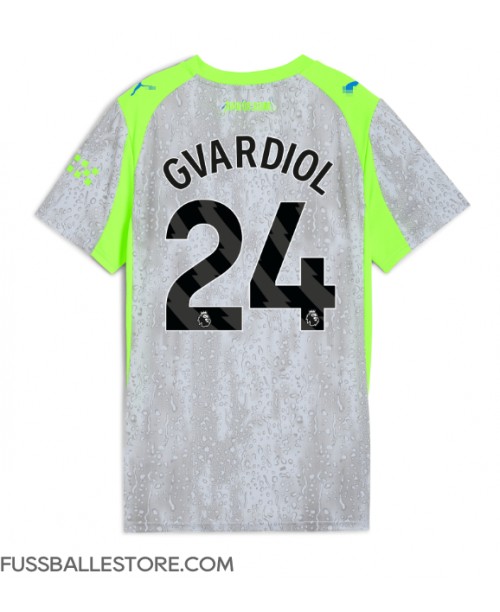 Günstige Manchester City Josko Gvardiol #24 3rd trikot Damen 2025-26 Kurzarm Günstige Manchester City Josko Gvardiol #24 3rd trikot Damen 2025-26 Kurzarm